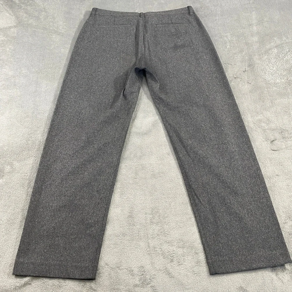 VTG Banana Republic Flannel Dress Pants Stretch Men 36R Gray Wool Blend Straight